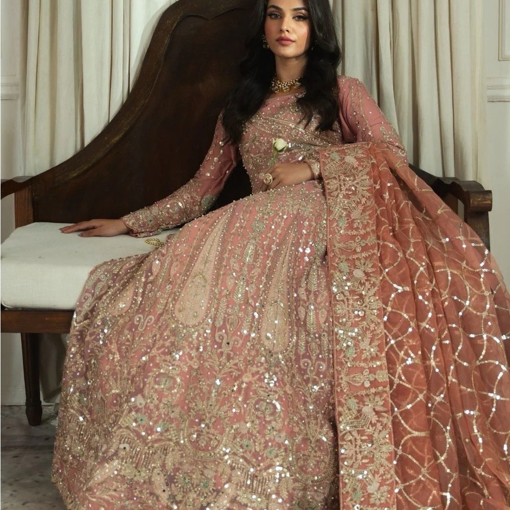 Elegant Pakistani Pink Embroidered Dress